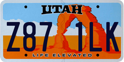 UT license plate Z871LK