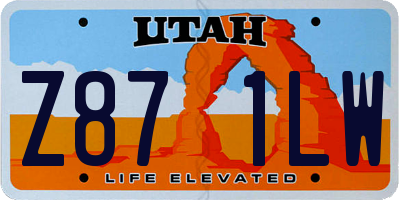UT license plate Z871LW