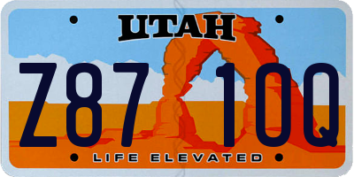 UT license plate Z871OQ