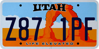 UT license plate Z871PF