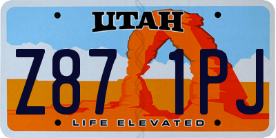 UT license plate Z871PJ