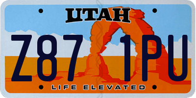 UT license plate Z871PU
