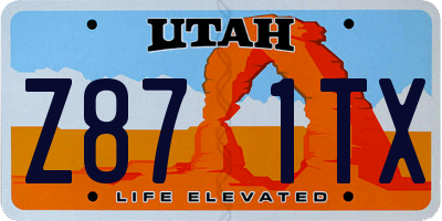 UT license plate Z871TX