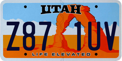 UT license plate Z871UV