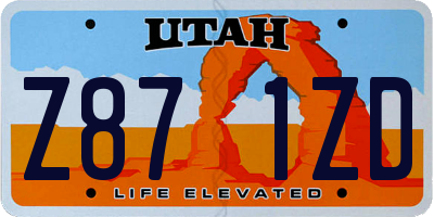 UT license plate Z871ZD