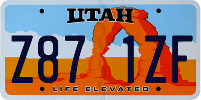 UT license plate Z871ZF