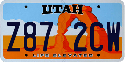 UT license plate Z872CW