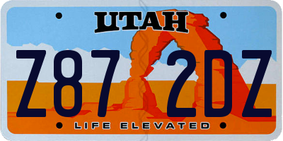 UT license plate Z872DZ
