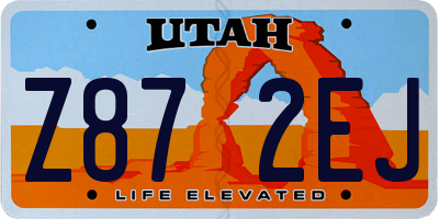 UT license plate Z872EJ