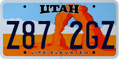 UT license plate Z872GZ