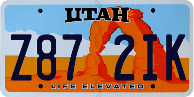 UT license plate Z872IK