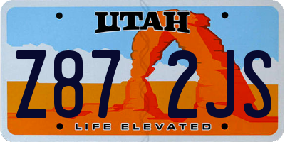 UT license plate Z872JS