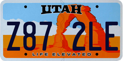 UT license plate Z872LE
