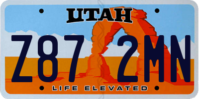 UT license plate Z872MN
