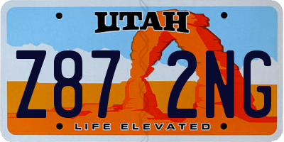 UT license plate Z872NG