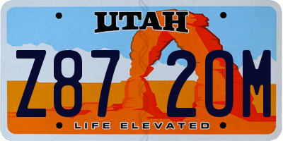 UT license plate Z872OM