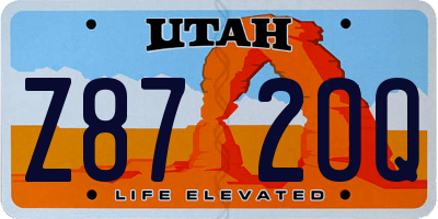 UT license plate Z872OQ