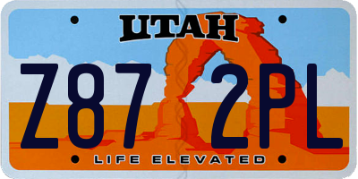 UT license plate Z872PL
