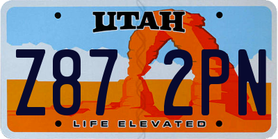 UT license plate Z872PN