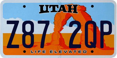UT license plate Z872QP