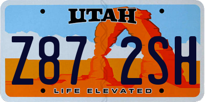 UT license plate Z872SH
