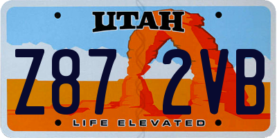UT license plate Z872VB