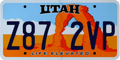 UT license plate Z872VP