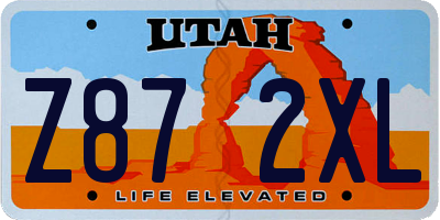 UT license plate Z872XL