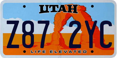 UT license plate Z872YC