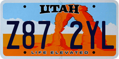 UT license plate Z872YL