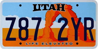UT license plate Z872YR