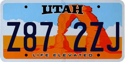 UT license plate Z872ZJ