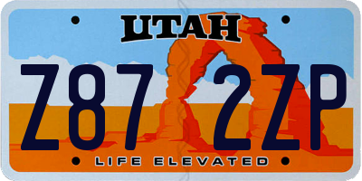 UT license plate Z872ZP
