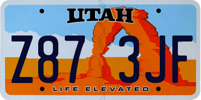 UT license plate Z873JF