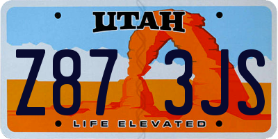 UT license plate Z873JS