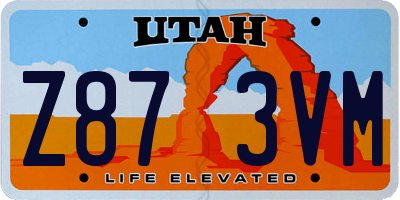 UT license plate Z873VM