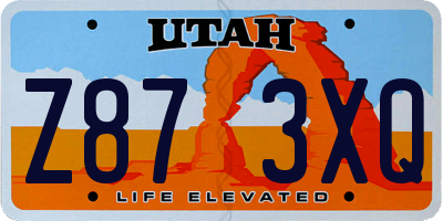 UT license plate Z873XQ