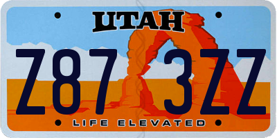 UT license plate Z873ZZ