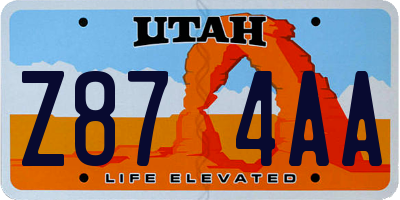 UT license plate Z874AA
