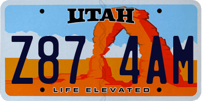 UT license plate Z874AM
