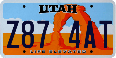 UT license plate Z874AT