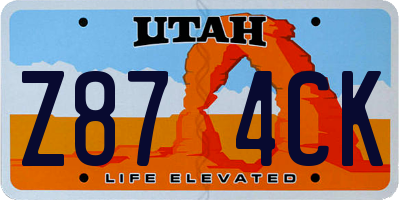 UT license plate Z874CK