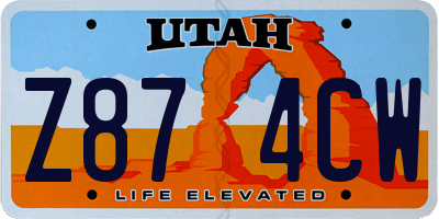UT license plate Z874CW