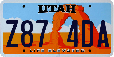 UT license plate Z874DA