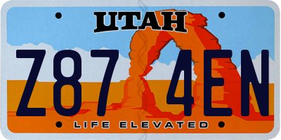 UT license plate Z874EN