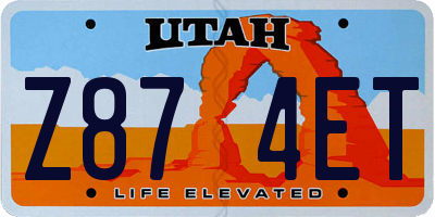 UT license plate Z874ET