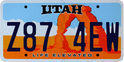 UT license plate Z874EW