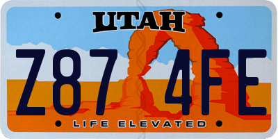 UT license plate Z874FE