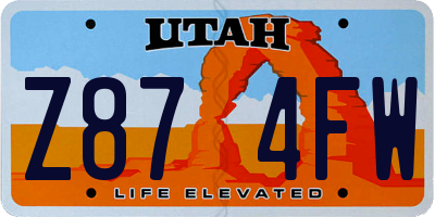 UT license plate Z874FW