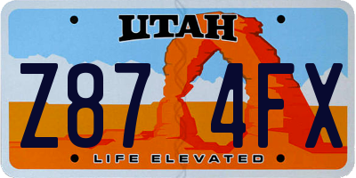 UT license plate Z874FX
